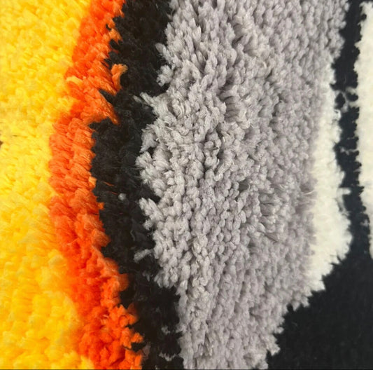 Flaming Football Rug (70x55cm)