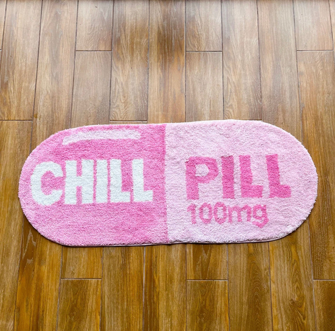 Pink chill pill rug