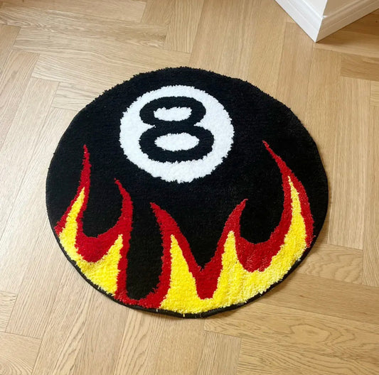 Fire 8 Ball Rug (60x60cm)