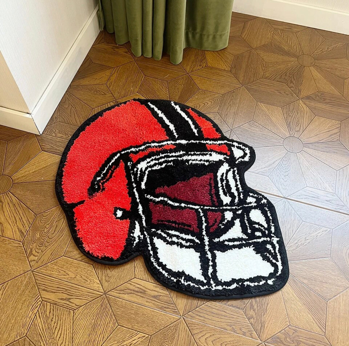 American football helmet rug (70x70cm)