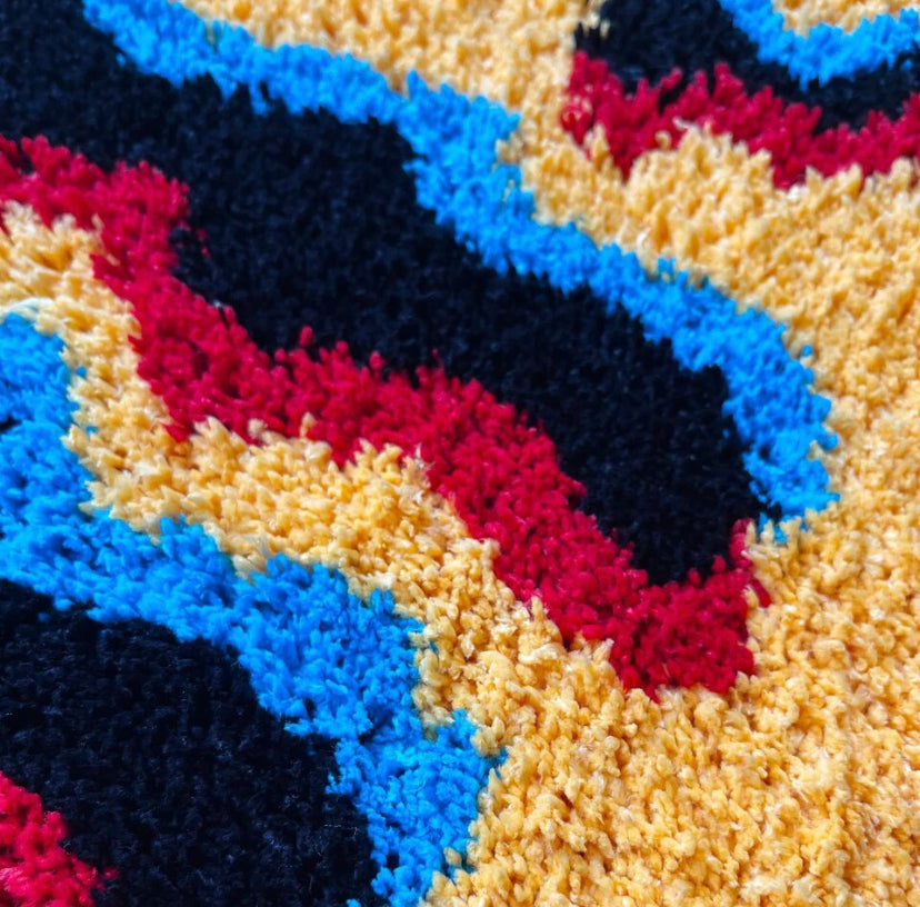 Trippy Glitch Smiley Carpet